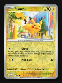 Pikachu 018/091 Paldean Fates English Pokemon Card TCG - Image 1