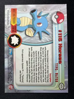 Horsea #116 Topps Pokemon Card - Foil - Blue Logo - NM - Image 2