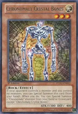 Chronomaly Crystal Bones - REDU-EN012 - Rare - 1st Edition NM YuGiOh! Return of - Image 1