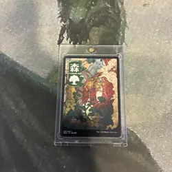 MTG Forest (301) - JP Full Art - Kamigawa: Neon Dynasty (NEO) #301 MTG - Image 2