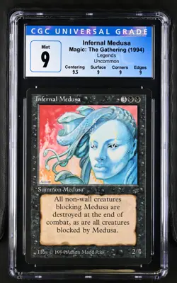 INFERNAL MEDUSA Legends CGC 9 Q+ MTG [Nostalgium] - Image 1