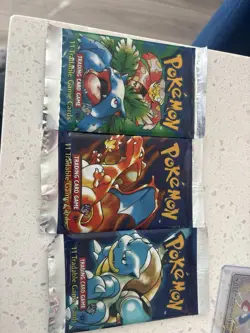 Pokemon Base Set 3 Sealed Booster Packs Venusaur Charizard Blastoise 1999 - Image 2