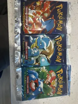 Pokemon Base Set 3 Sealed Booster Packs Venusaur Charizard Blastoise 1999 - Image 3