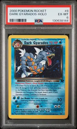2000 Pokemon Rocket Dark Gyarados-Holo 8 PSA 6 - Image 1