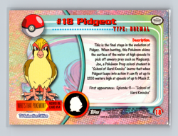 Pokemon Card - Pidgeot #18 - Topps Series 1 - Black Logo - Image 2