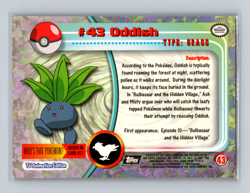 Pokemon Topps TV Animation Edition 1999 Black Logo #43 Oddish - Image 2