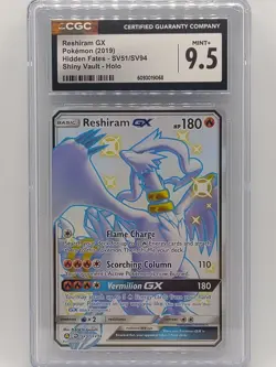Pokemon 2019 Hidden Fates Reshiram GX SV51/SV94 Shiny Vault CGC 9.5 Mint+ - Image 1