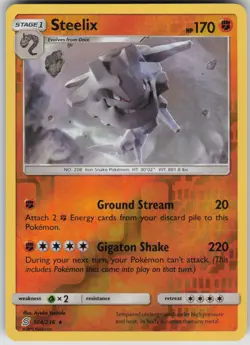 Pokemon TCG Steelix Rare Reverse Holo SM - Unified Minds 104/236 - Image 1