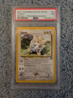 2001 POKEMON PROMO BLACK STAR POKEMON LEAGUE #30 TOGEPI PSA 7 - Image 1