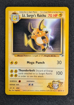 Lt. Surge's Raichu - Gym Heroes 28/132 Rare - Pokemon TCG (Vintage WOTC) - LP - Image 4