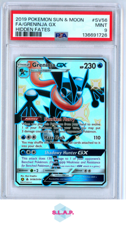 FA/GRENINJA GX HIDDEN FATES POKEMON SUN & MOON HIDDEN FATES 2019 SV56 PSA 9 - Image 1