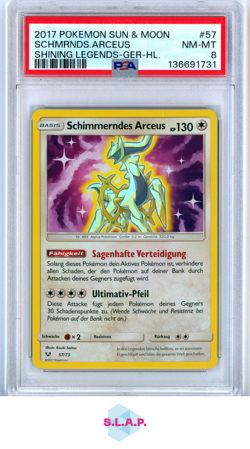 SCHMRNDS.ARCEUS SHINING LEGENDS-GER-HL. POKEMON SM SHINING LEGENDS 2017 57 PSA 8 - Image 1