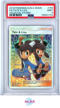 FA/TATE & LIZA CELESTIAL STORM POKEMON SUN & MOON CELESTIAL STORM 2018 166 PSA 9 - Image 1