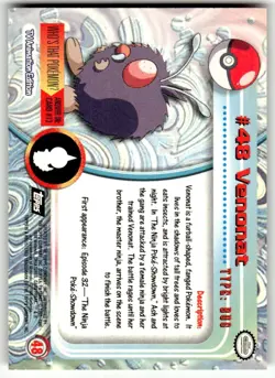 Topps 1999 Tv Animation Pokemon #48 Venonat - Image 2