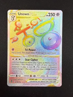 Unown VSTAR - 199/195 - Secret Rare Silver Tempest - Pokemon (NM) - Image 1
