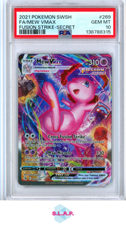FA/MEW VMAX FUSION STRIKE-SECRET POKEMON SWSH FUSION STRIKE 2021 269 PSA 10 - Image 1