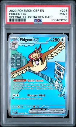2023 POKEMON OBF EN-OBSIDIAN FLAMES SPECIAL ILLUSTRATION RARE PIDGEOT EX PSA 9 - Image 1