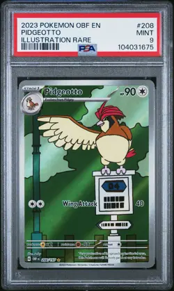2023 POKEMON OBF EN-OBSIDIAN FLAMES ILLUSTRATION RARE #208 PIDGEOTTO PSA 9 - Image 1