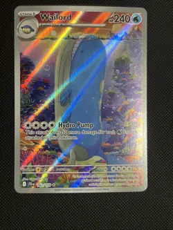 Pokemon Wailord Illustration Rare Full Art Holo 162/159 SV09 240HP Hydro Pump - Image 1