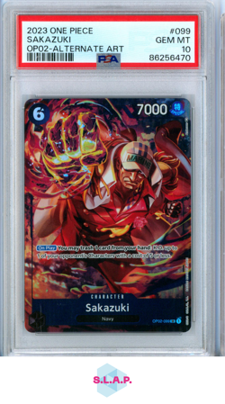 SAKAZUKI ONE PIECE OP02-099 2023 OP02 ALTERNATE ART ENGLISH PSA 10 - Image 1