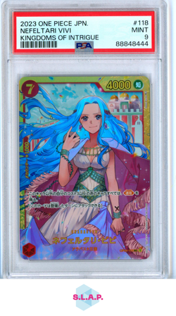 NEFELTARI VIVI ONE PIECE OP04-118 2023 KINGDOMS OF INTRIGUE SEC JAPANESE PSA 9 - Image 1
