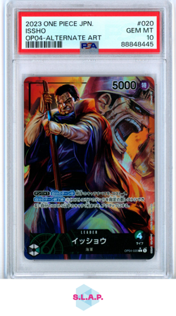 ISSHO ONE PIECE OP04-020 2023 KINGDOMS OF INTRIGUE LEADER JAPANESE PSA 10 - Image 1