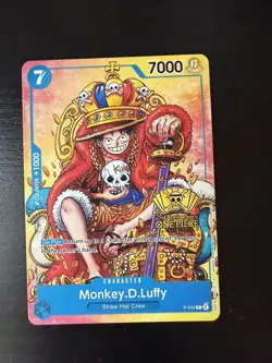 One Piece TCG - Monkey.D.Luffy P-043 (2nd Anniversary Stamped Promo) King NM - Image 1