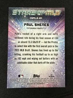 2024 Topps Update Series - Stars of Mlb Chrome #CSMLB-64 Paul Skenes (RC) - Image 2