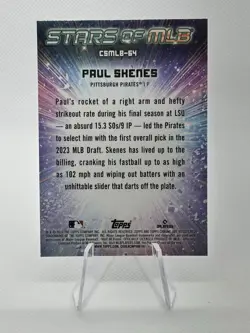2024 Topps Series Chrome Baseball Paul Skenes RC Stars Of MLB Pittsburgh Pirates - Image 2