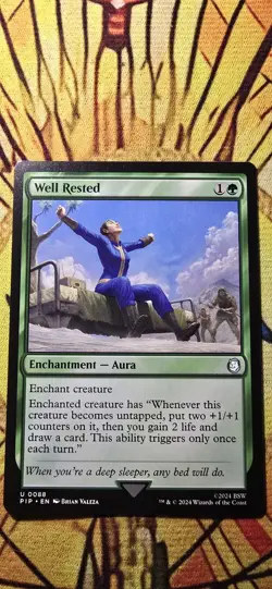 Well Rested Universes Beyond: Fallout Regular Enchantment Aura Uncommon MTG NM - Image 1
