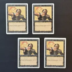 *** Unholy Strength x4 Revised *** Playset MtG Magic 1994 VINTAGE FAST SHIPPING - Image 1