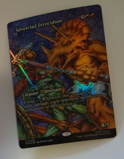 Silverclad Ferocidons Borderless FOIL NM Teenage Mutant Ninja Turtles TMNT MTG - Image 1