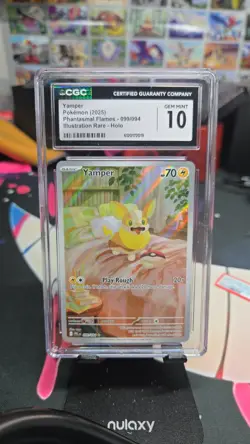 Pokemon Yamper Phantasmal Flames Illustration Rare #099 CGC 10 Gem Mint - Image 1