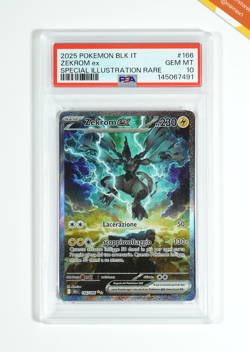 Pokemon PSA 10 Zekrom Ex #166 BLK IT Special Illustration Rare 2025 Italiano - Image 1