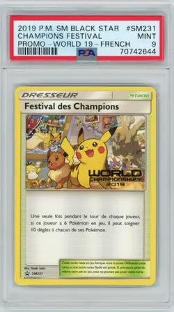 Champion's Festival - French - World Championships 2019 - SM231 - PSA 9 Pokemon - Image 1