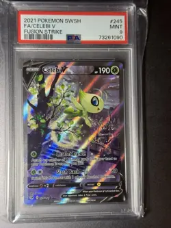 2021 Pokemon Celebi V 245/264 Fusion Strike Alternate Art PSA 9 MINT Alt Art - Image 1