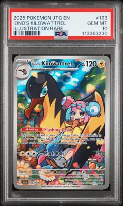 2025 Pokemon Journey Together #163 Kilowattrel Illustration Rare PSA 10 GEM MINT - Image 1