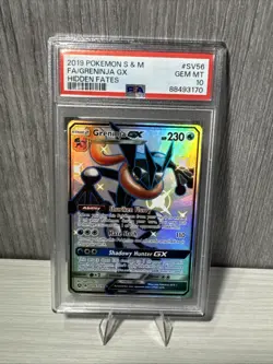 2019 Pokemon S&M FA Greninja GX Hidden Fates PSA 10 - Image 1
