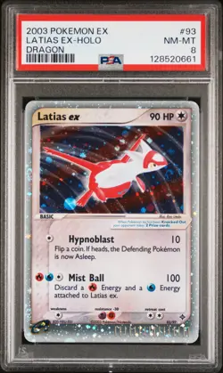 2003 POKEMON EX DRAGON #93 LATIAS EX-HOLO PSA 8 - Image 1