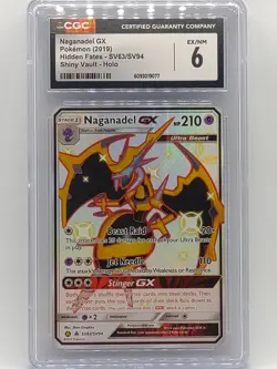 Pokemon 2019 Hidden Fates Naganadel GX Shiny Vault SV63/SV94 CGC 6 EX/NM 🔥 😆 - Image 1