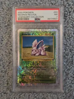 2002 POKEMON LEGENDARY COLLECTION #83 NIDORAN-REVERSE FOIL HOLO PSA 7 - Image 1