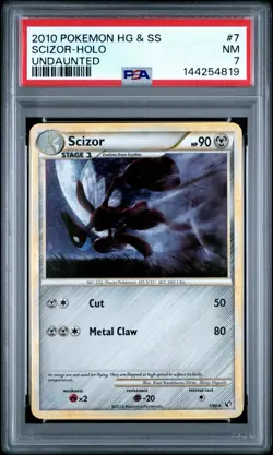 2010 POKEMON HEARTGOLD SOULSILVER UNDAUNTED SCIZOR-HOLO #7 PSA 7 *NEW SLAB*🔥📈 - Image 1