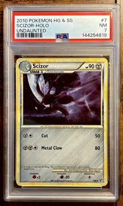 2010 POKEMON HEARTGOLD SOULSILVER UNDAUNTED SCIZOR-HOLO #7 PSA 7 *NEW SLAB*🔥📈 - Image 4