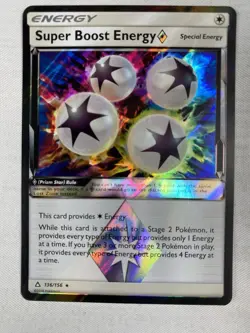 Pokemon Super Boost Energy 136/156 Prism Star Ultra Prism Ultra Rare Holo NM - Image 1