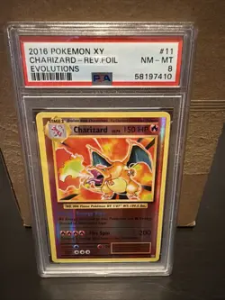 Pokemon TCG Charizard Evolutions 11/108 Reverse Holo Holo Rare Grade 8 NM NM - Image 1