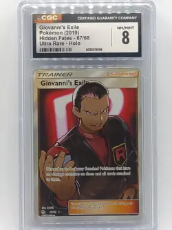 Pokemon 2019 Hidden Fates Giovanni's Exile 67/68 Trainer Ultra Rare Holo CGC 8 - Image 1