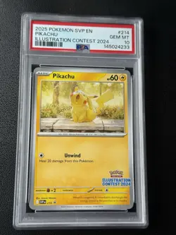 2025 Pokemon SVP Pikachu Illustration Contest 2024 #214 PSA 10 - Image 1