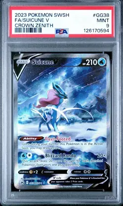 2023 Pokemon SWSH Crown Zenith #GG38 Suicune V Full Art PSA 9 Mint - Image 1