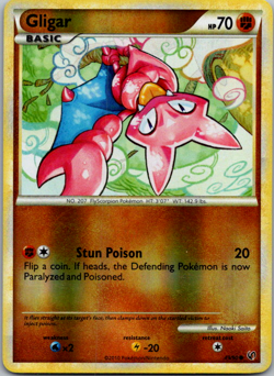 Pokemon TCG HGSS Undaunted Gligar Reverse Rare 49/90 LP Condition - Image 1
