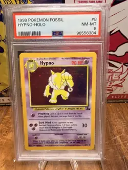 HYPNO 1999 Pokemon Fossil Holo 8/62 - PSA 8 - Image 1